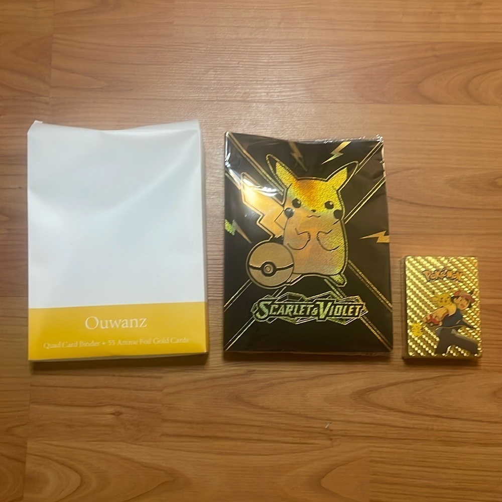 NWT quad card binder and pack of 55 Gold Foil Cards/Great Gifts